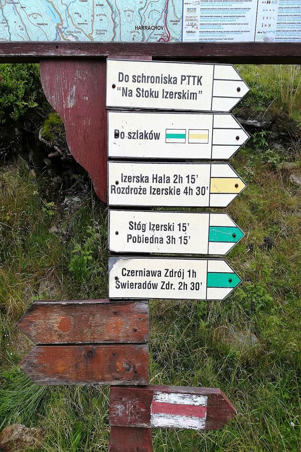 Rozejście szlaków pod Stogiem Izerskim.