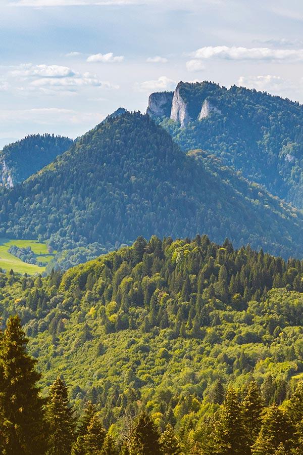 Trzy Korony - Łagodne stoki i ostre skalne urwiska - nietrudno zrozumieć dlaczego Pieniny są nazywane Tatrami w miniaturze.