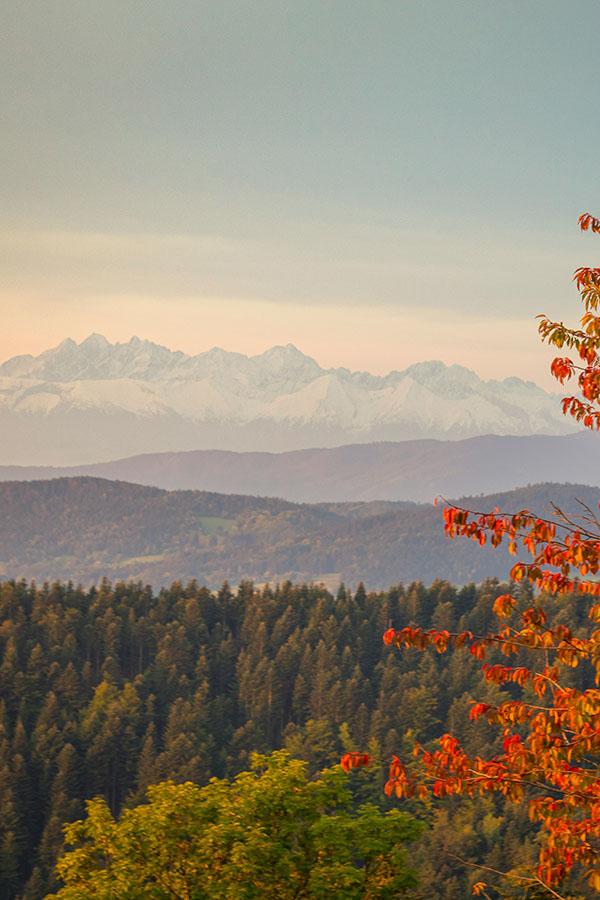 Korona Gór Polski - Widok z Turbacza na Tatry.