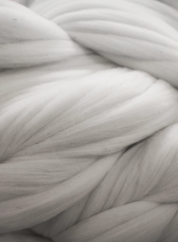 Włókno wełny merino.
