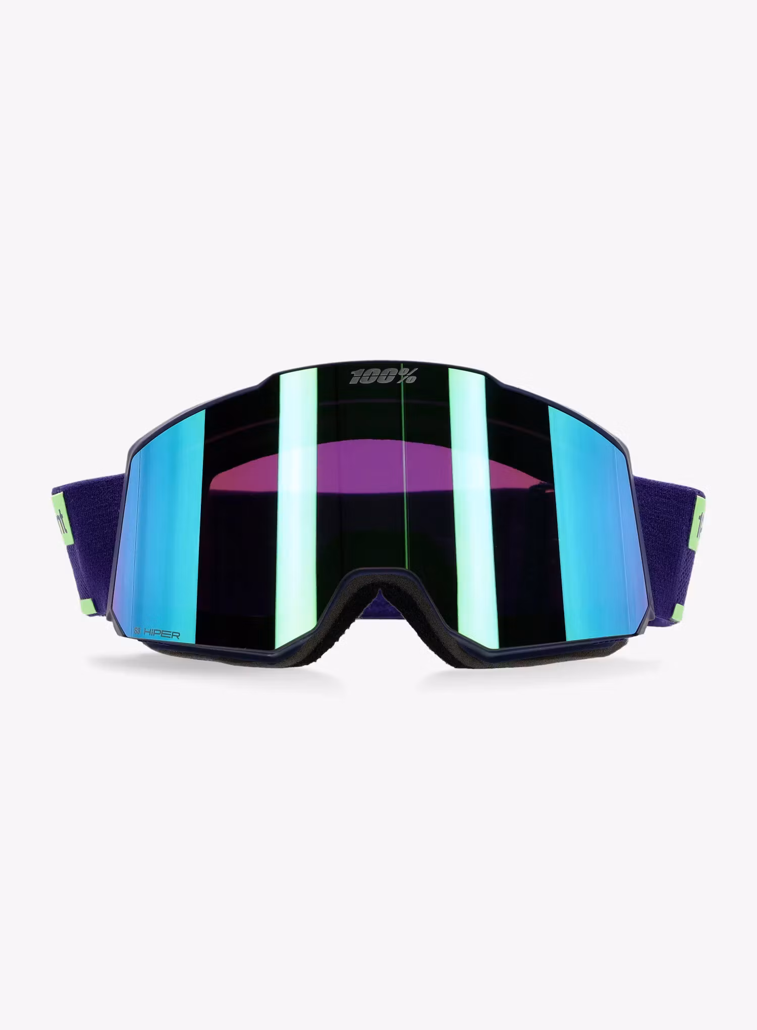 Gogle narciarskie 100% Snowcraft Hiper S - eggplant/mirror green lens