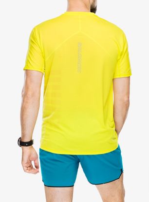 Koszulka biegowa Salomon Sense Aero S/S GFX - sulphur