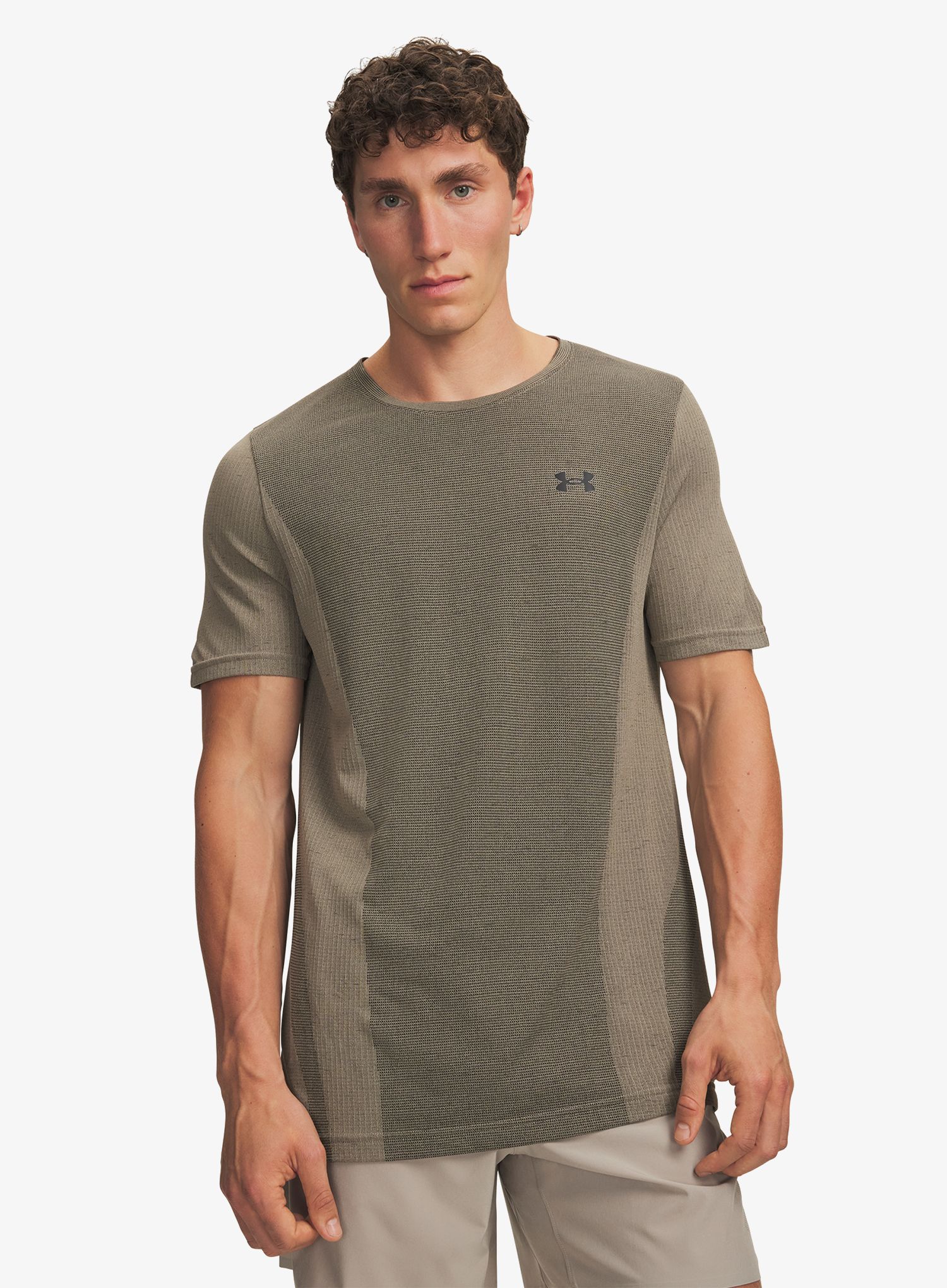 Rychleschnoucí triko Under Armour Vanish Seamless SS - timberwolf taupe/u.black
