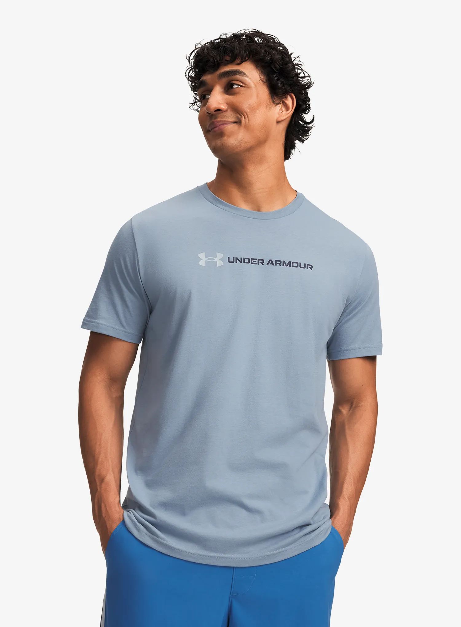 Bavlněné tričko Under Armour Logo WM SS - blue wind/blue fog