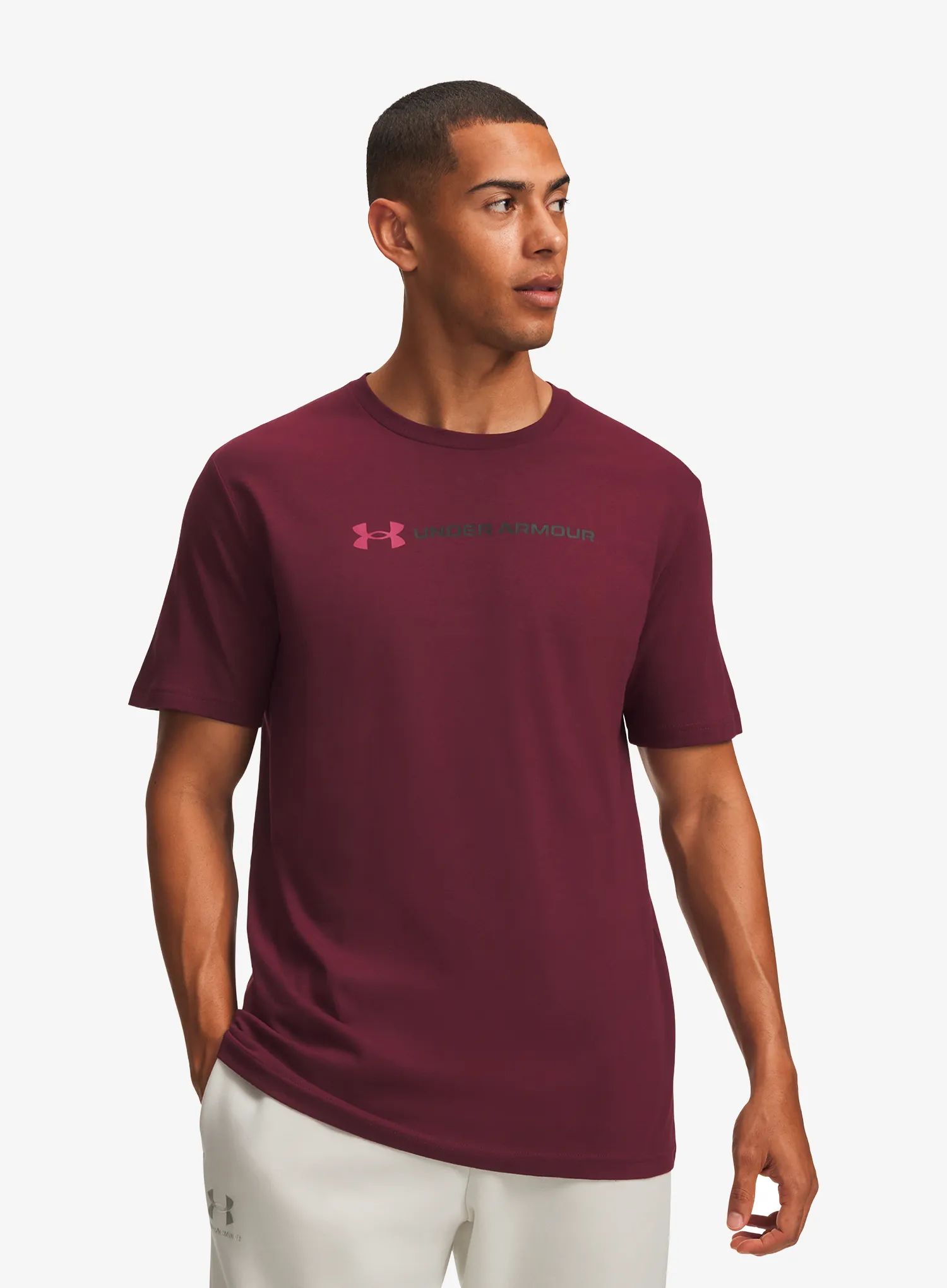 Bavlněné tričko Under Armour Logo WM SS - vintage maroon/claret