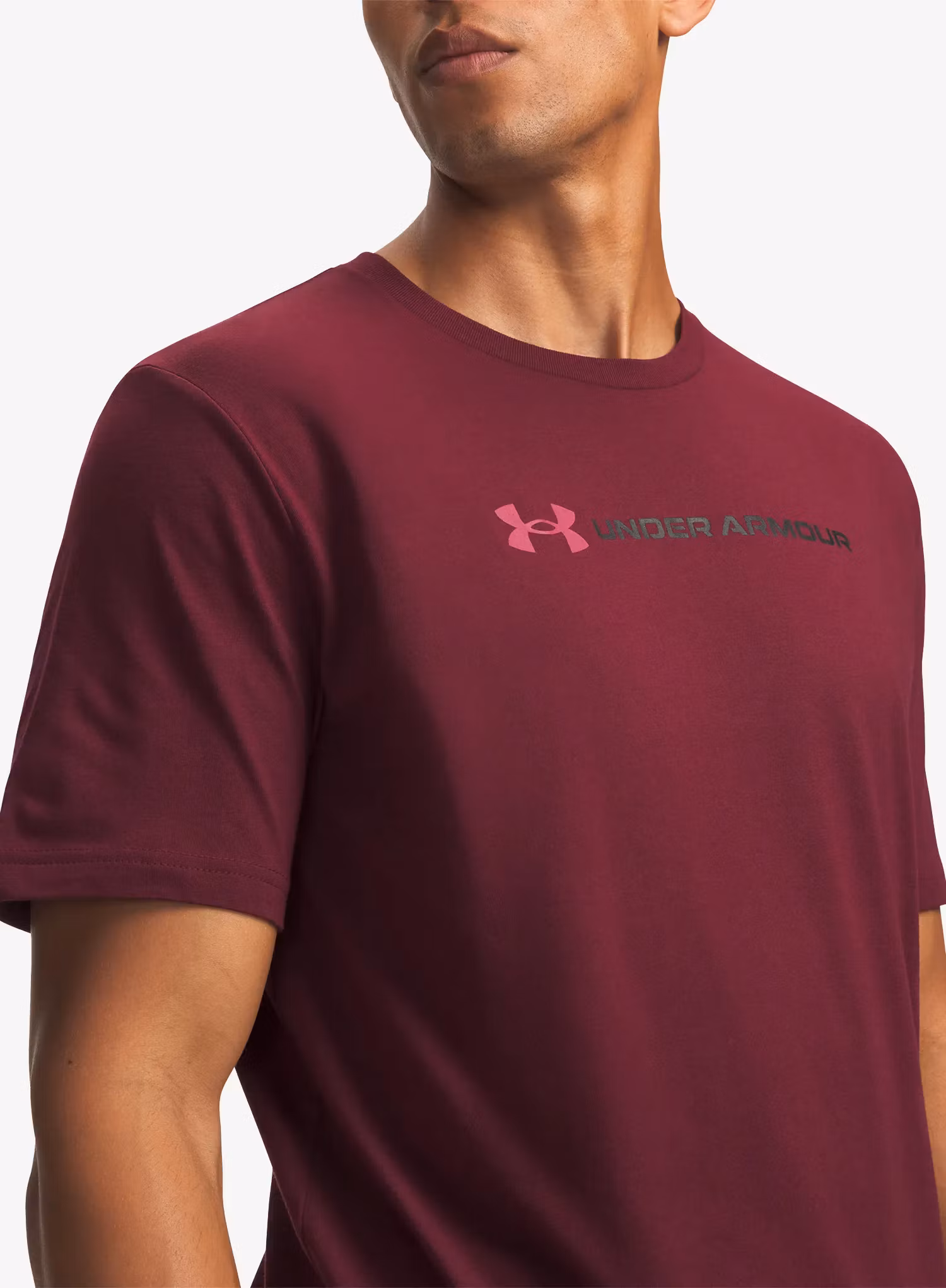 Koszulka bawełniana Under Armour Logo WM SS - vintage maroon/claret