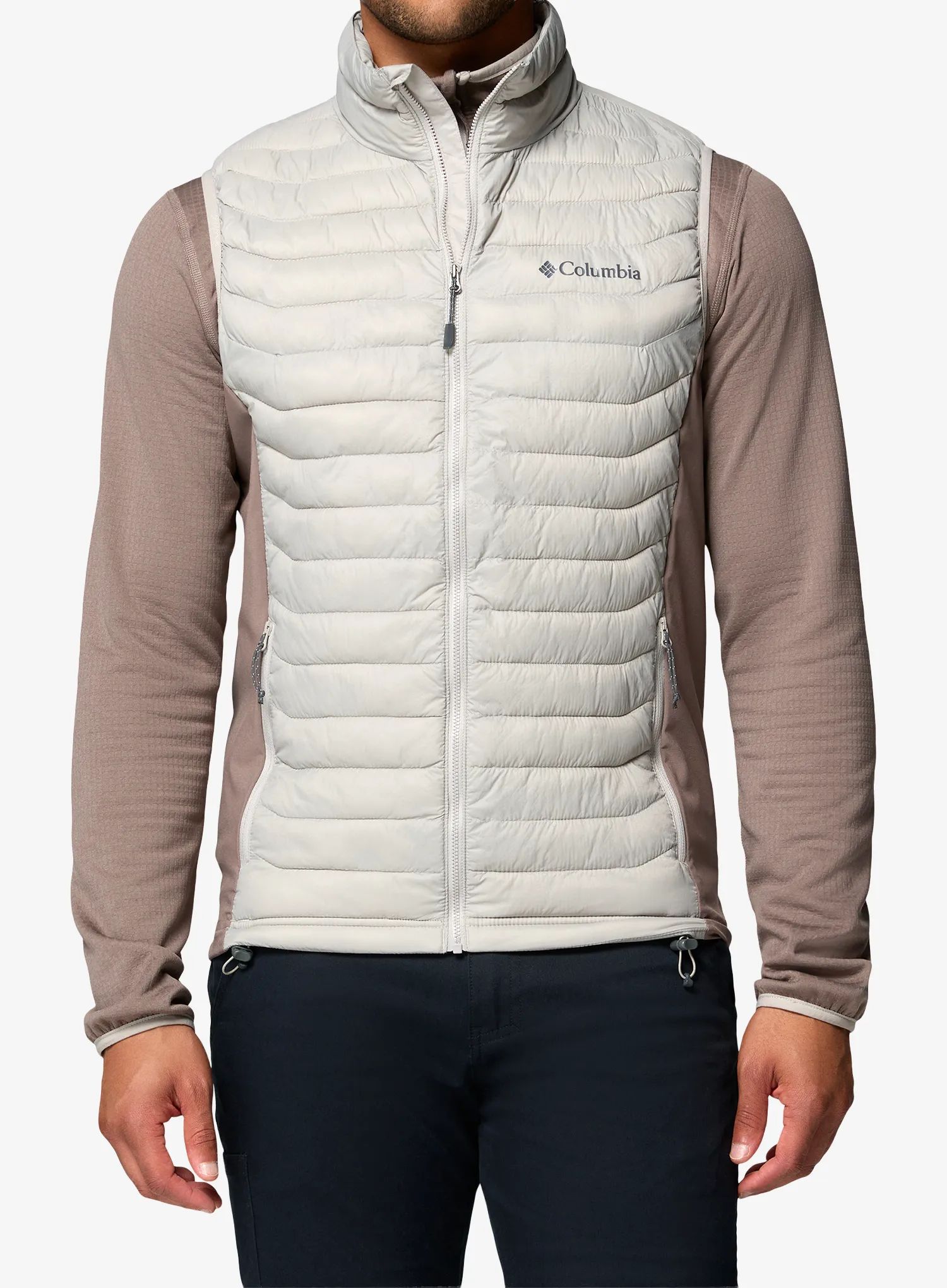 Zateplená vesta Columbia Powder Pass Hybrid Vest - flint grey/iron