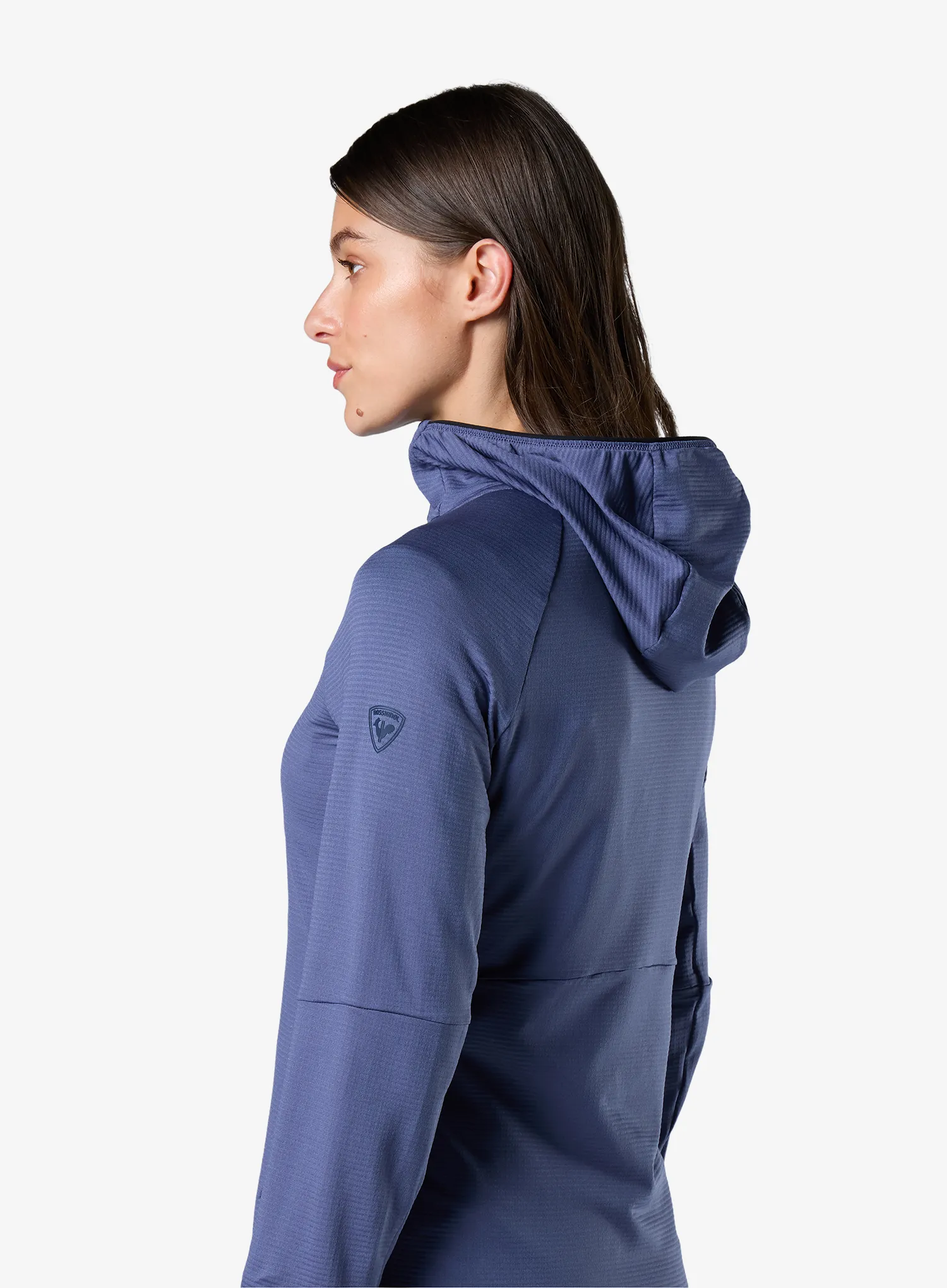 Bluza trekkingowa damska Rossignol Textured Hoodie Mid Layer - true blue night