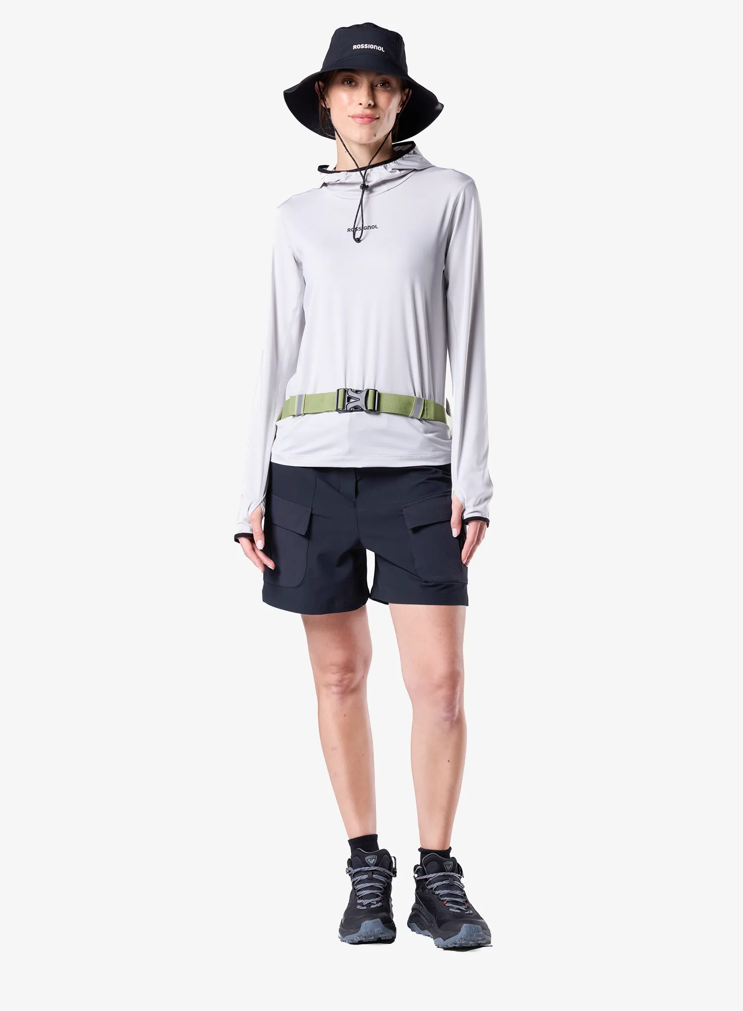 Bluza z kapturem damska Rossignol Westweg Sun Hoodie - grey light
