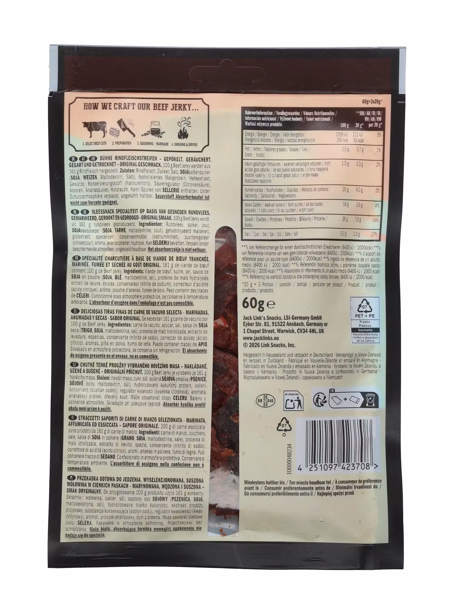 Suszona wołowina Jack Link's X MrBeast Beef Jerky Original 60 g