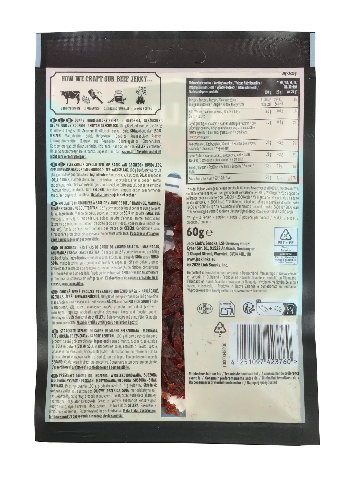 Suszona wołowina Jack Link's X MrBeast Beef Jerky Teriyaki 60 g