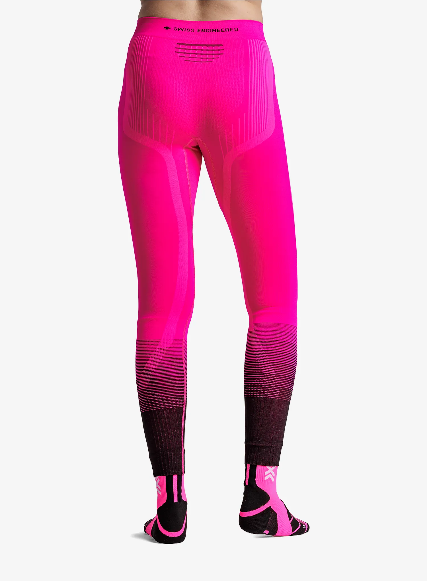 Legginsy termoaktywne damskie X-Bionic Invent Graphics Pants - fluo pink/x white