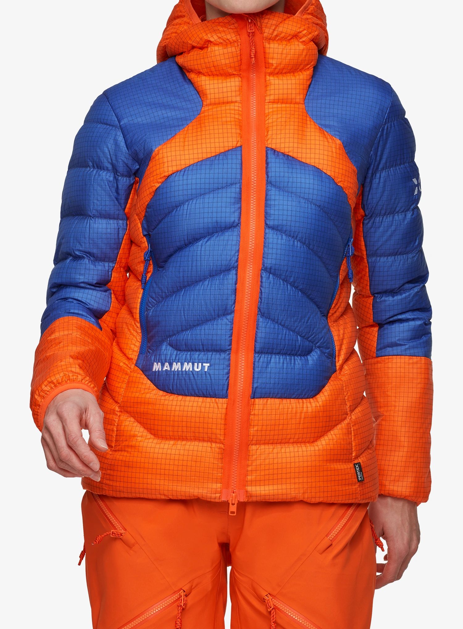 Dámská péřová bunda Mammut Eiger Nordwand Light Down IN Hooded Jacket - eiger orng/blue
