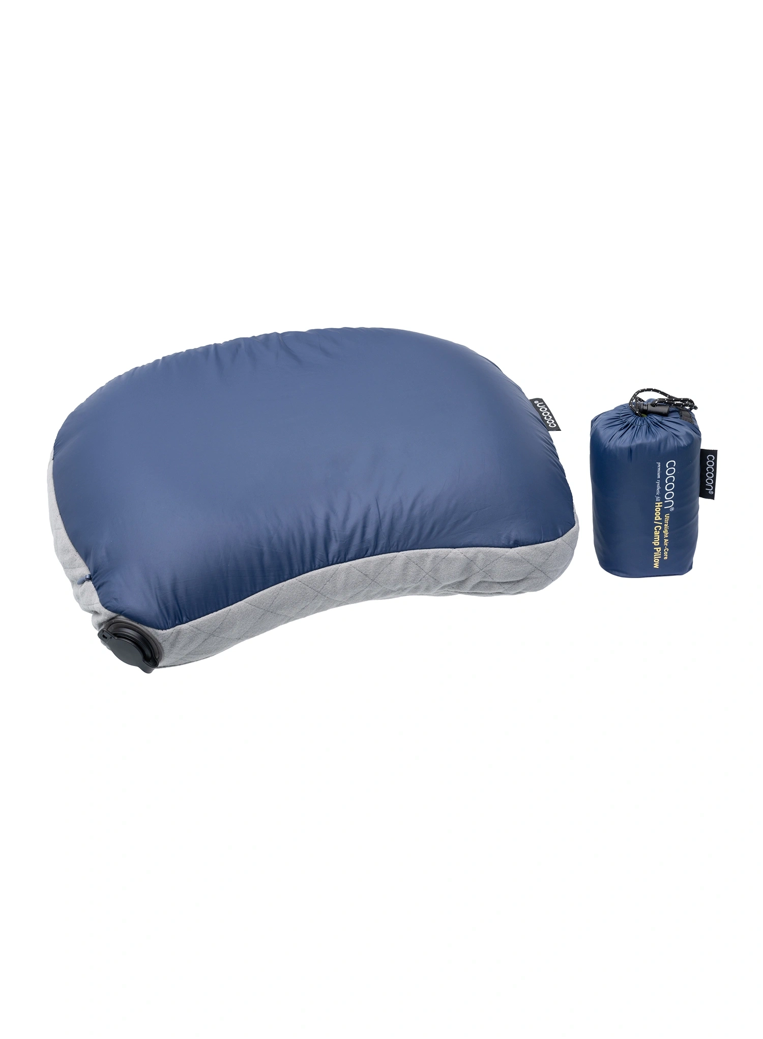 Poduszka turystyczna Cocoon Air-Core Hood/Camp Pillow - dark indigo/grey