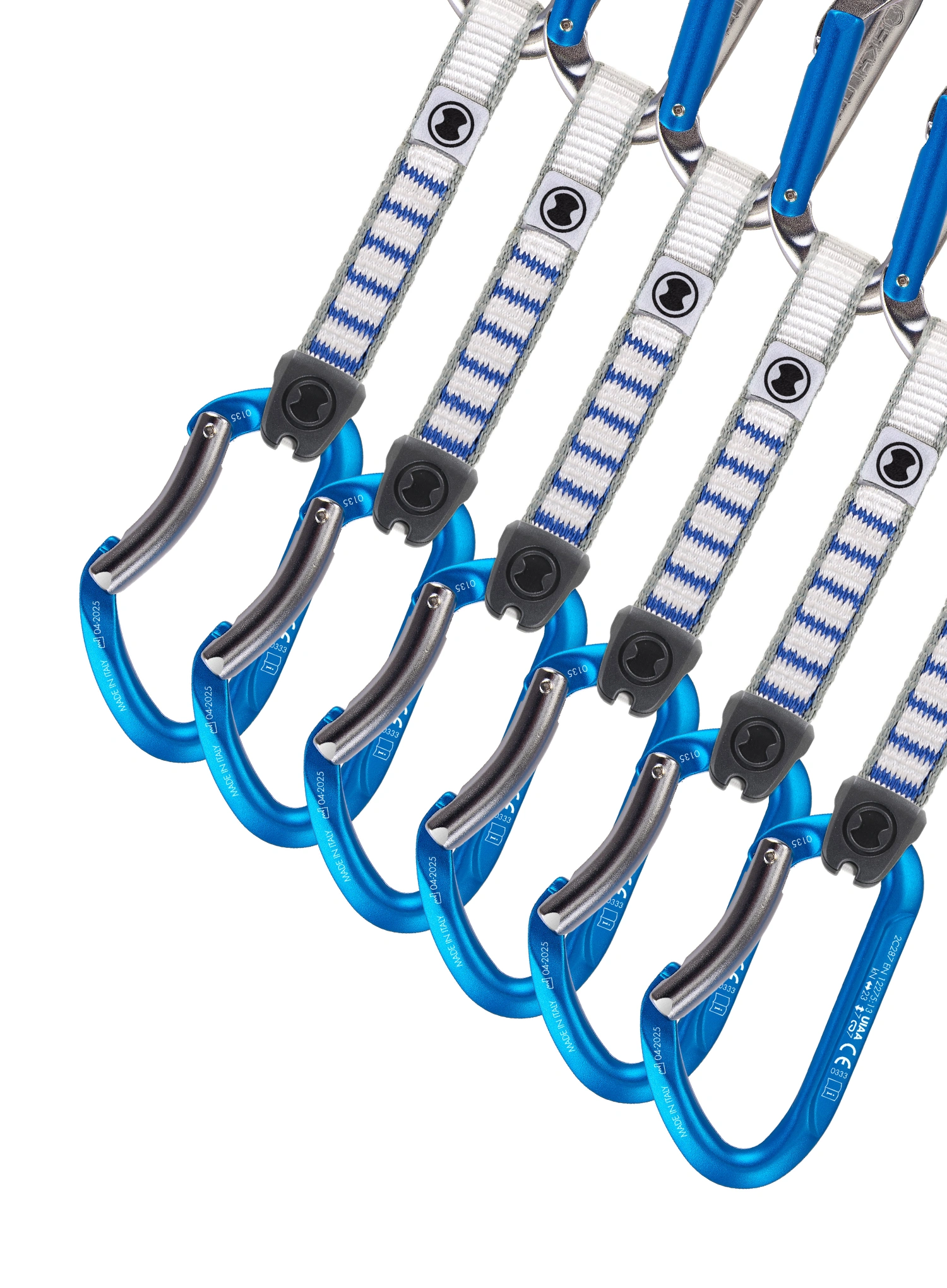 Ekspresy wspinaczkowe SKYLOTEC Salto NY - 6 Pack 12 cm - titanium/electricblue