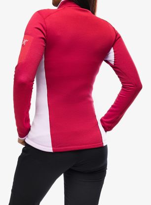 Bluza termoaktywna damska Arcteryx Rho Heavyweight Zip Neck - bordeaux/storm glow