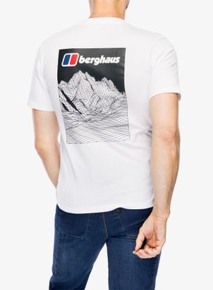 Koszulka z nadrukiem Berghaus Mtn Lineation SS Tee - pure white