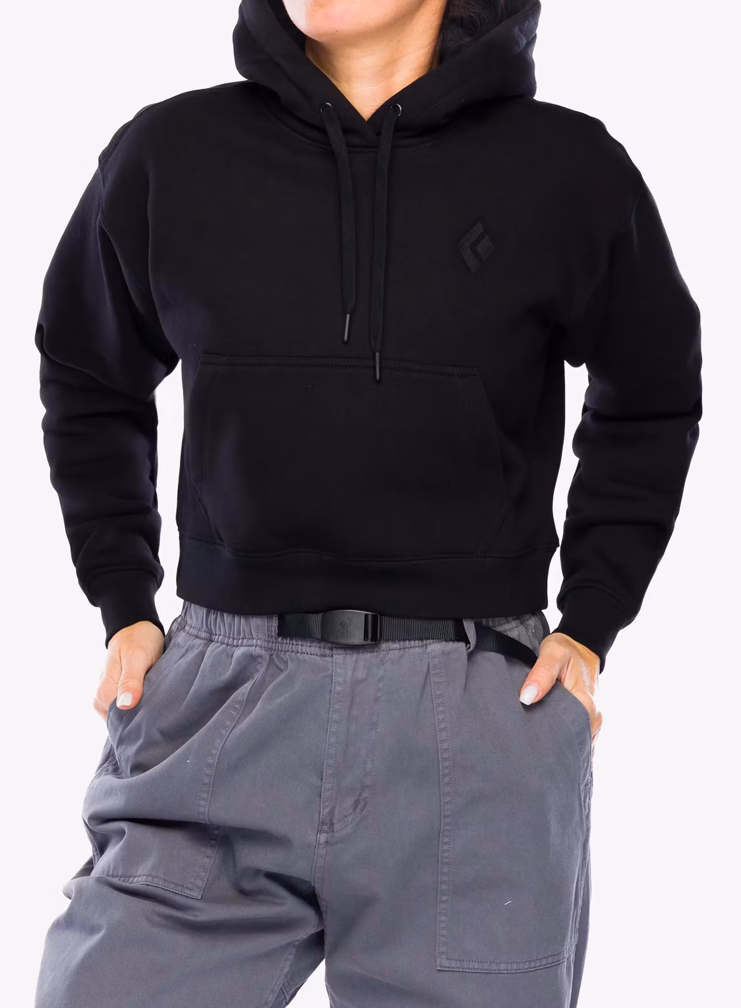 Bluza z kapturem damska Black Diamond Crop Pullover Hoody - black