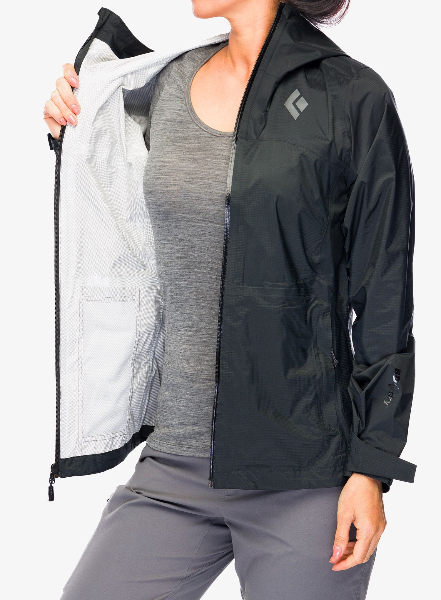 Kurtka damska Black Diamond Treeline Rain Shell - black