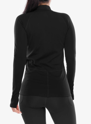 Bluza termoaktywna damska Icebreaker 300 MerinoFine Polar LS Half Zip - black