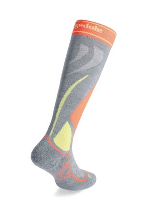 Skarpety dziecięce Bridgedale Ski Junior Racer Merino Performance - grey/neon
