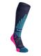 Skarpety narciarskie damskie Bridgedale Ski Lt Merino E Pattern - denim/pink