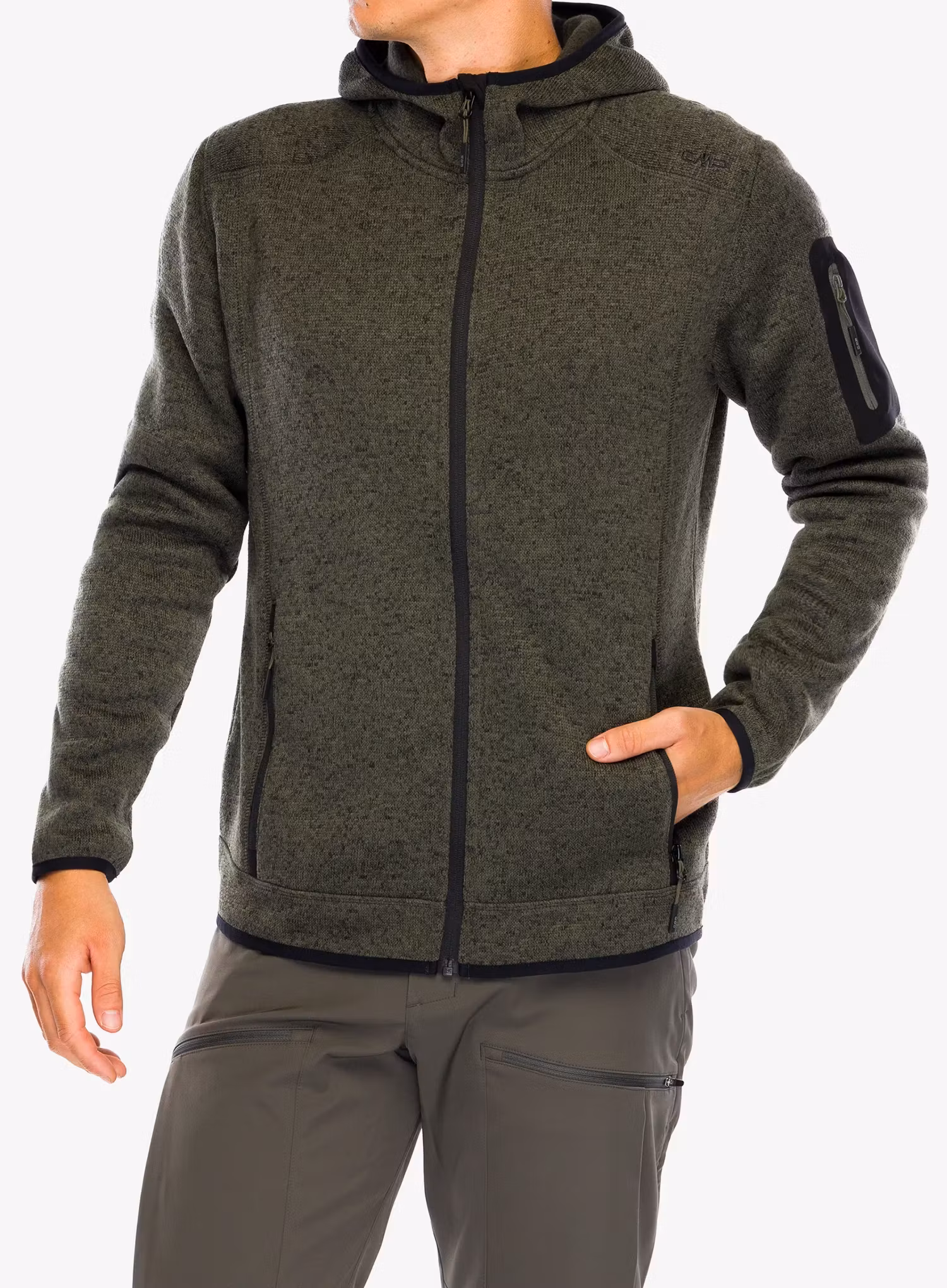 Kurtka polarowa CMP Borgis Fix Hood Jacket - olive/nero