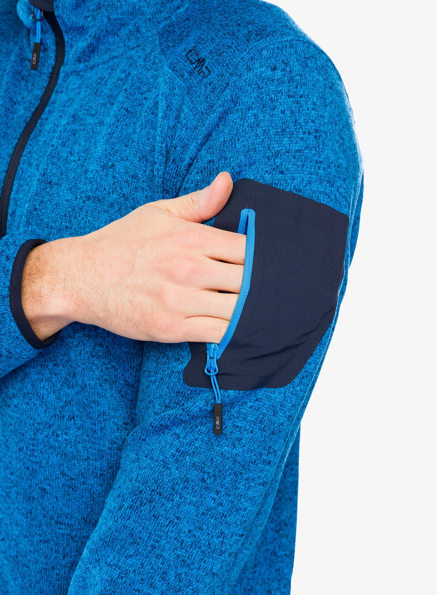 Kurtka polarowa CMP Borgis Fix Hood Jacket - river/black blue