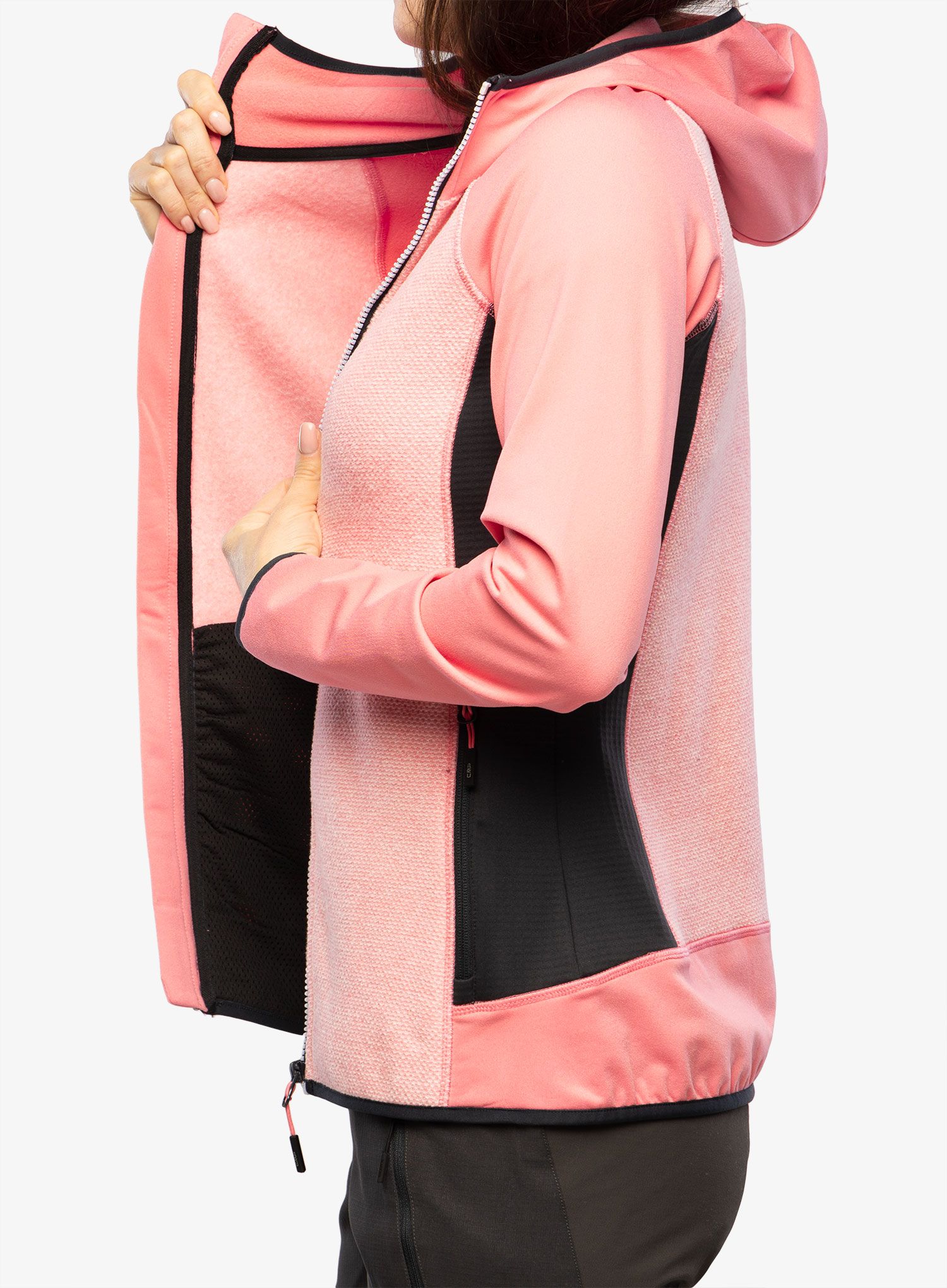 Polar damski CMP Jacket Fix Hood Ahri - pesca/antracite