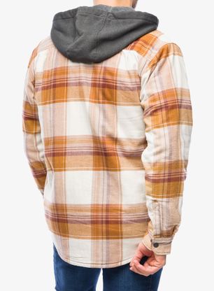Koszula turystyczna Carhartt Flannel Sherpa-Lined Hooded Shirt Jac - carhartt brown