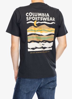 Koszulka z nadrukiem Columbia Explorers Canyon Back S/S Tee - black/torn moonscape