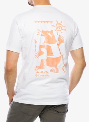 Koszulka z nadrukiem Columbia Explorers Canyon Back S/S Tee - white/bearly tribe