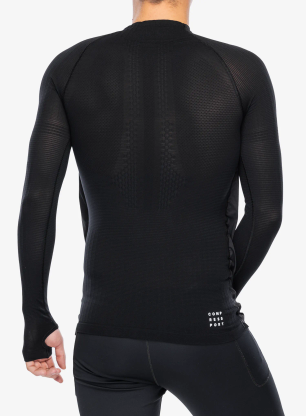 Bluza z zamkiem Compressport Hurricane Windproof Seamless HZ Top - black