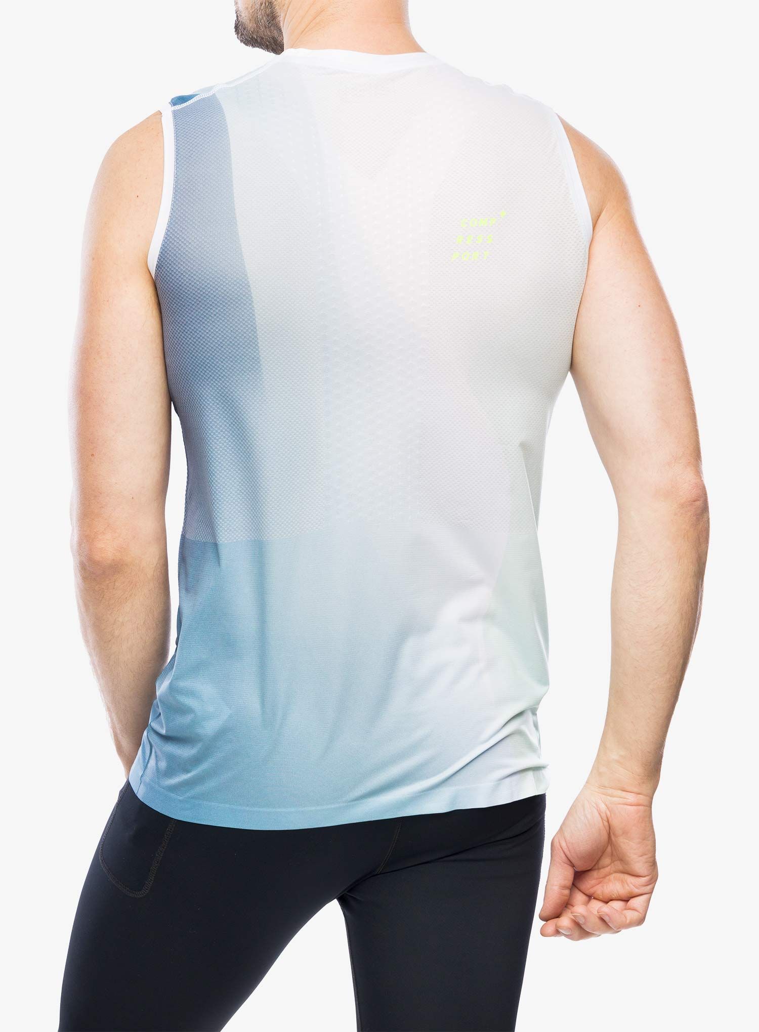 Koszulka do biegania Compressport Performance Tank - niagara blue
