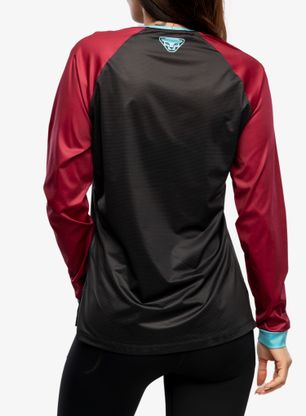 Bluza rowerowa damska Dynafit Ride L/S - black out beet red