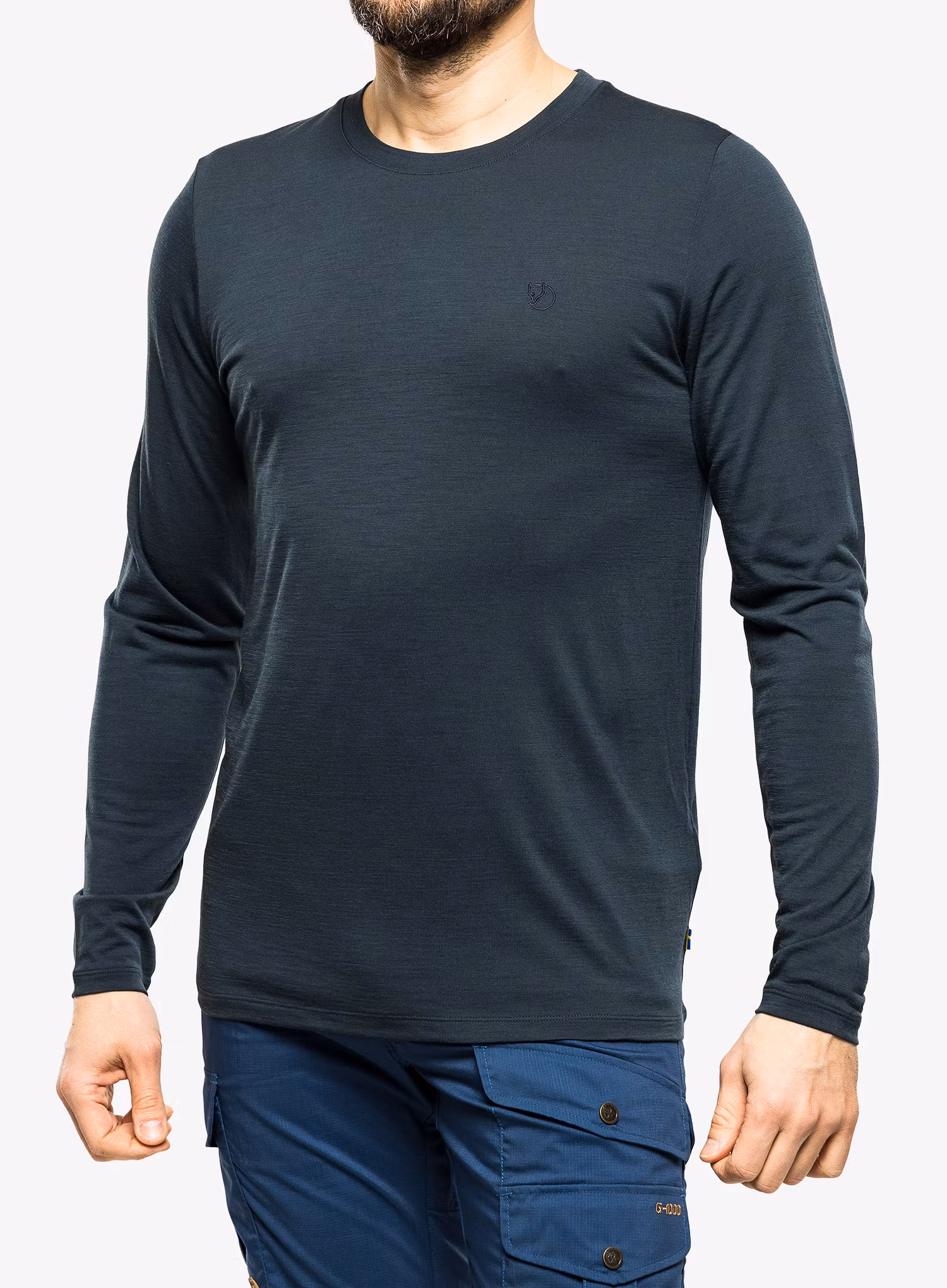 Bluza Fjallraven Abisko Wool LS - dark navy