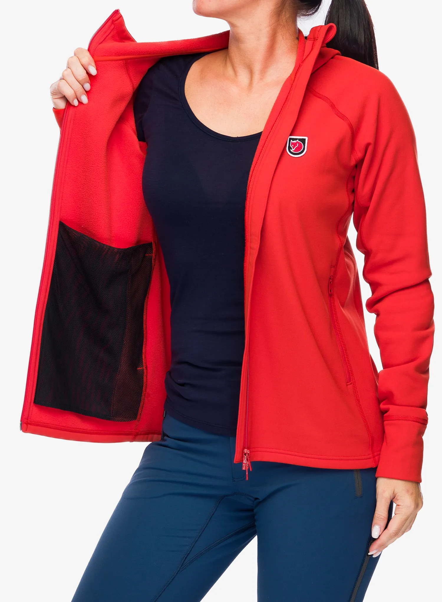 Bluza polarowa damska Fjallraven Expedition Fleece Hoodie - flame orange