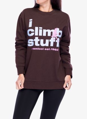 Bluza bez kaptura Gramicci I Climb Stuff Sweatshirt - deep brown