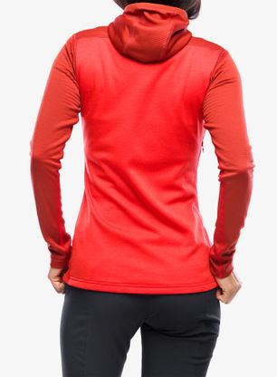 Bluza polarowa damska Haglofs ROC Flash Mid Hood - corrosion/poppy red