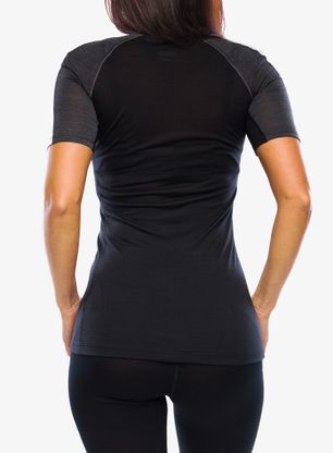 Koszulka termiczna damska Icebreaker 125 ZoneKnit SS Crewe - jet/blk