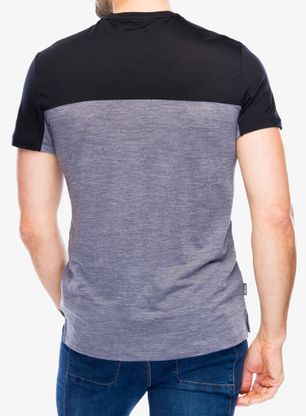 Koszulka merino Icebreaker Merino 125 Cool-Lite Sphere III SS Tee Colour Block - graphite/black