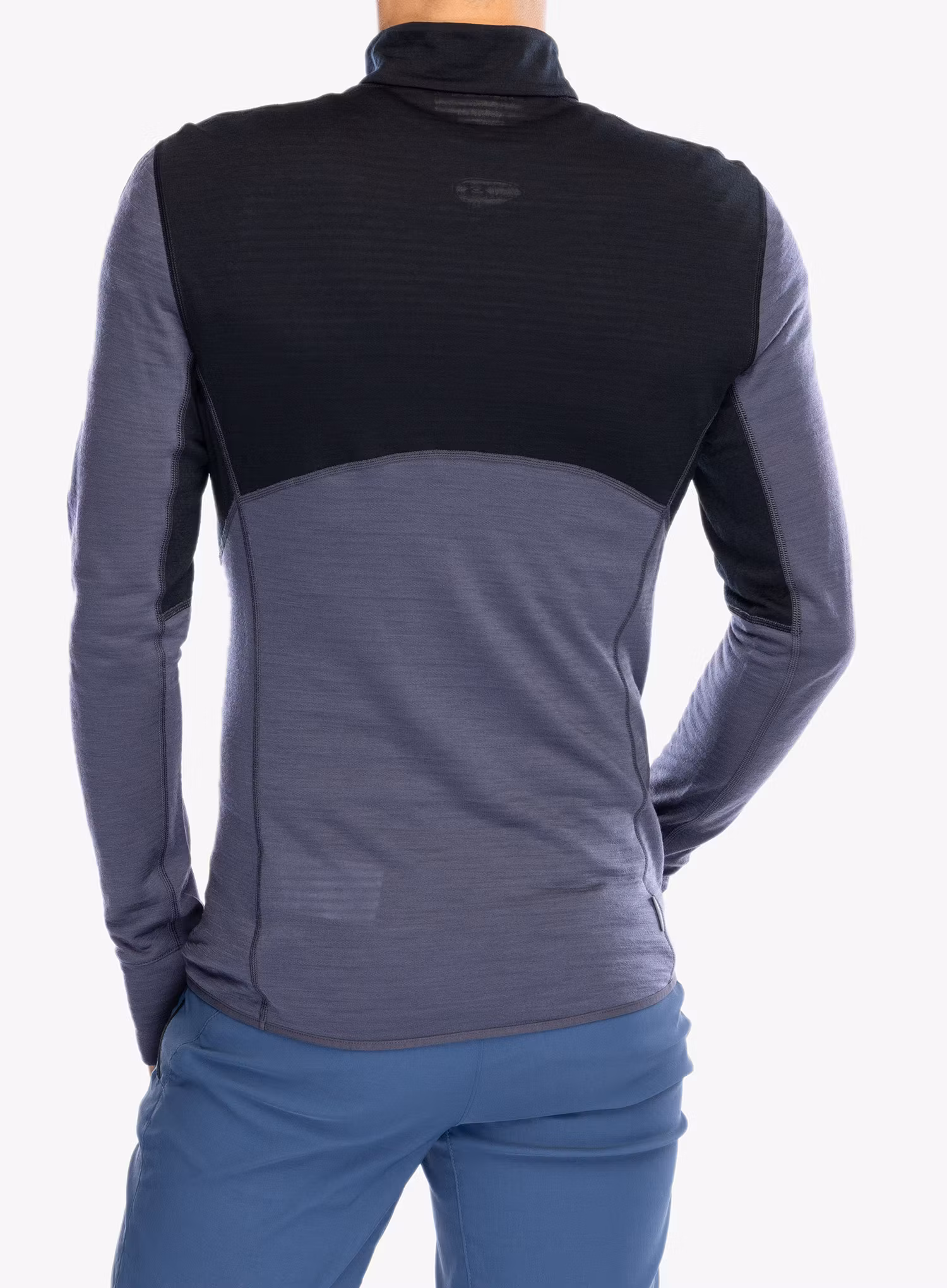 Bluza bez kaptura Icebreaker Merino 200 Realfleece Descender LS Half Zip - black/graphite/cb