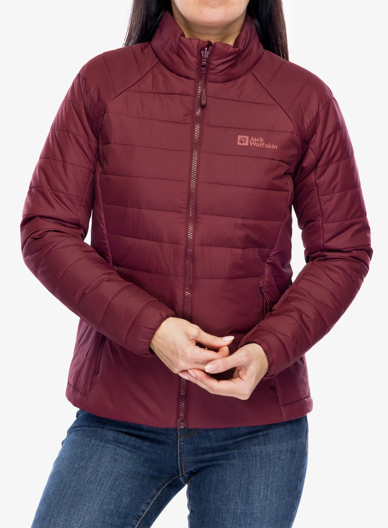 Kurtka ocieplana damska Jack Wolfskin Lapawa Ins Jkt - dark maroon
