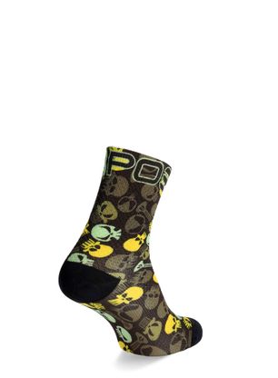 Skarpety rowerowe damskie Karpos Green Fire Socks - black/rifle green/buttercup