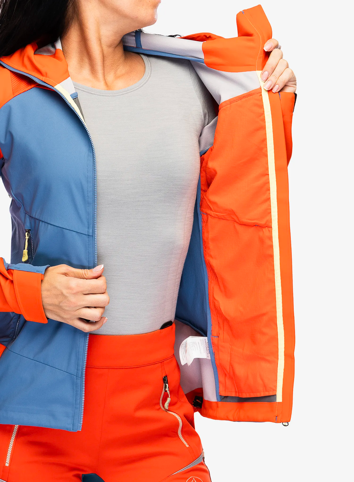 Kurtka softshell damska La Sportiva Alpine Guide Windstopper Jacket - moonlight/cherry tomato
