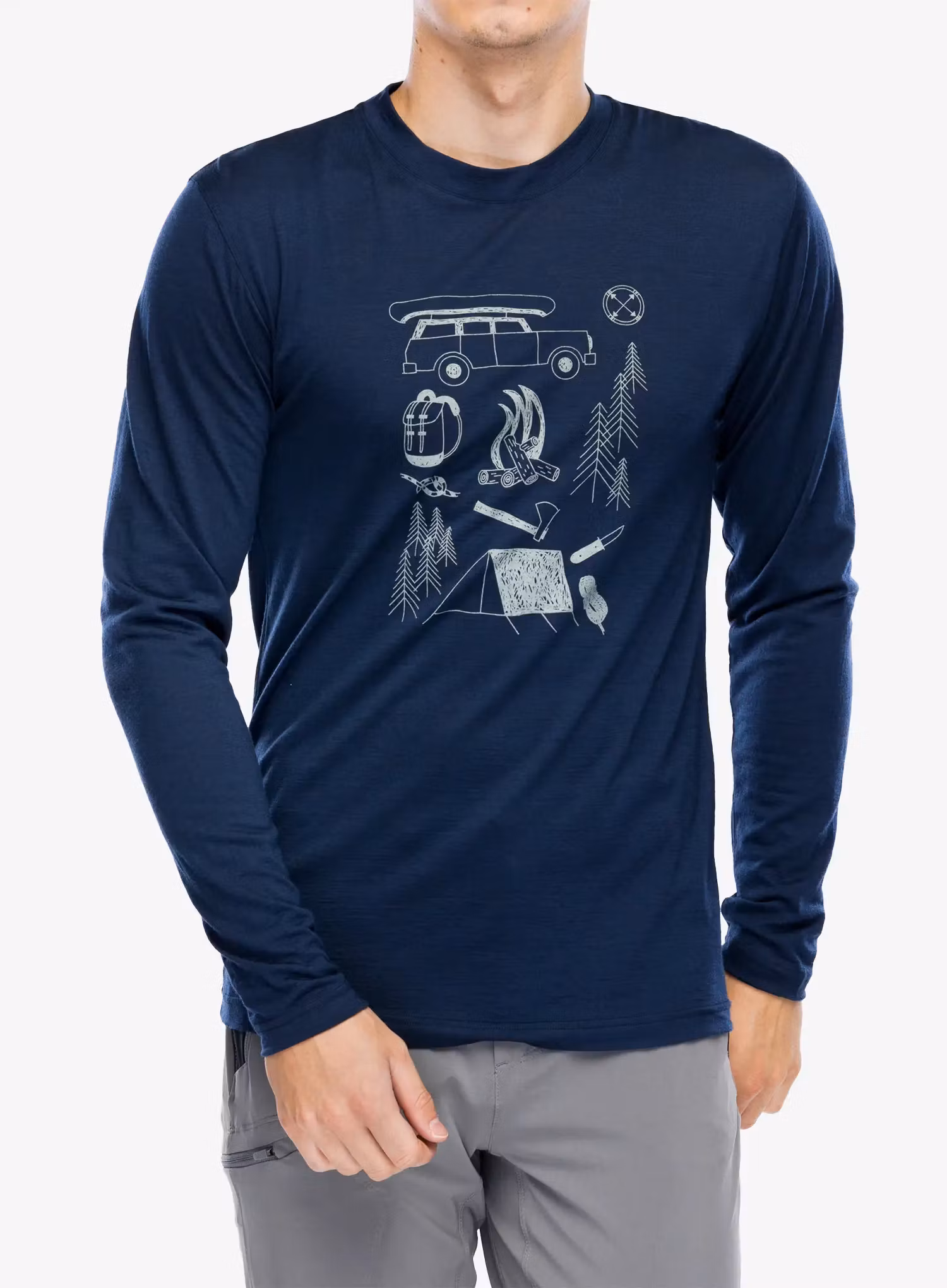 Longsleeve Sensor Merino Active Outside Tee LS - deep blue