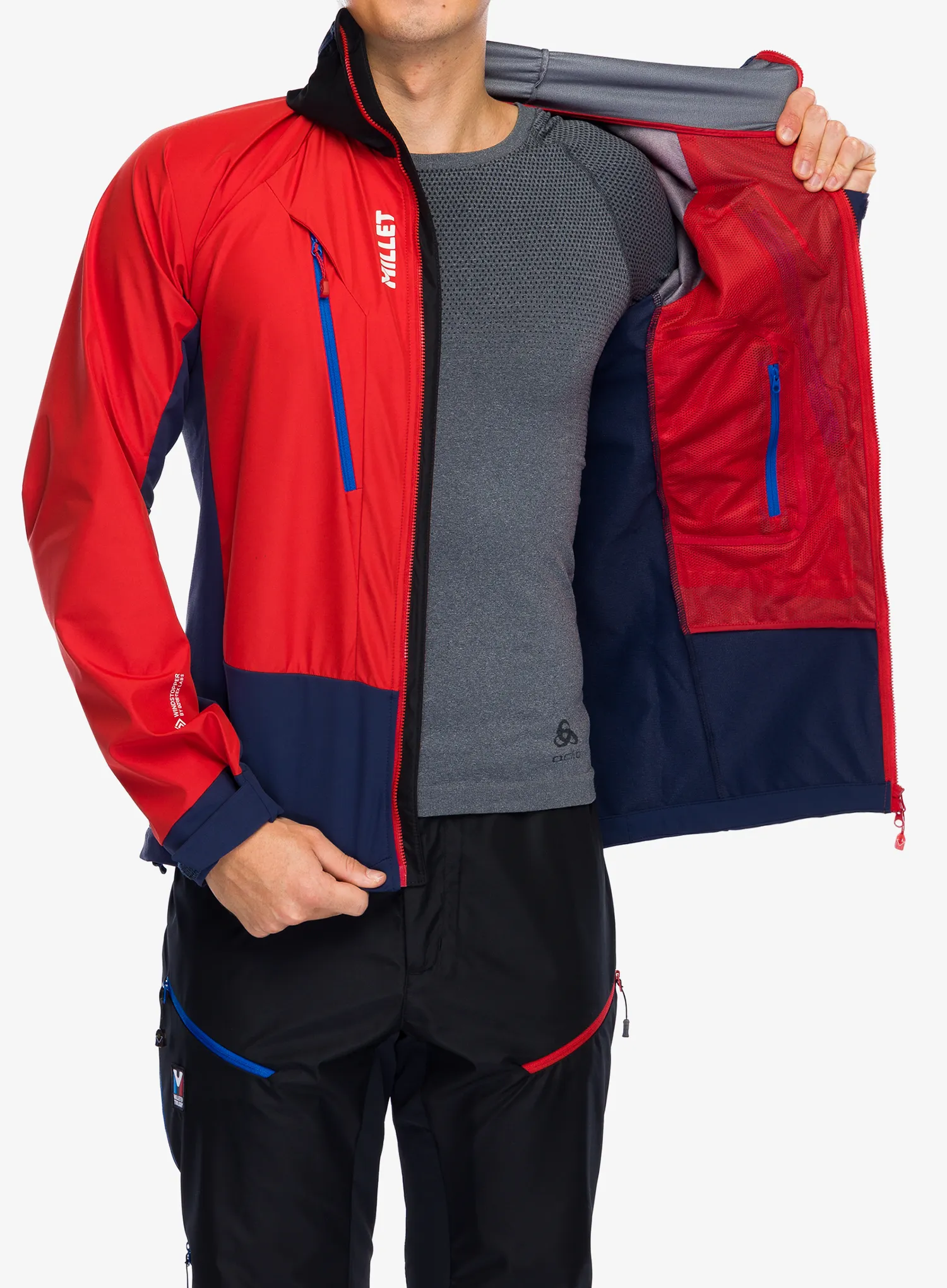 Softshell męski Millet Trilogy V Icon INFINIUM Jacket - saphir/rouge