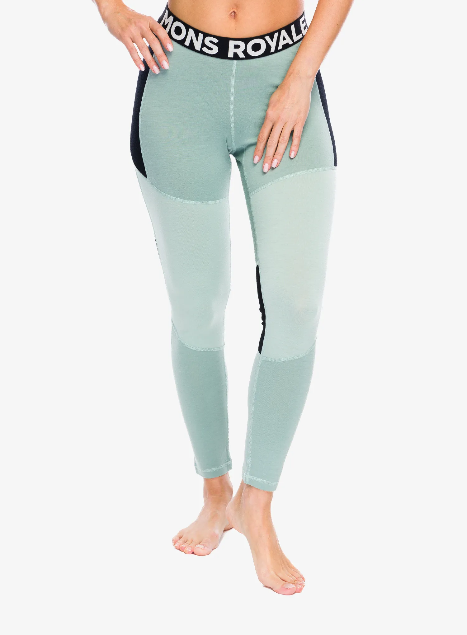 Legginsy termoaktywne damskie Mons Royale Olympus Legging - glacier/dew/black
