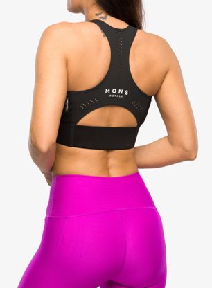 Stanik sportowy Mons Royale Stratos Merino Shift Sports Bra - black