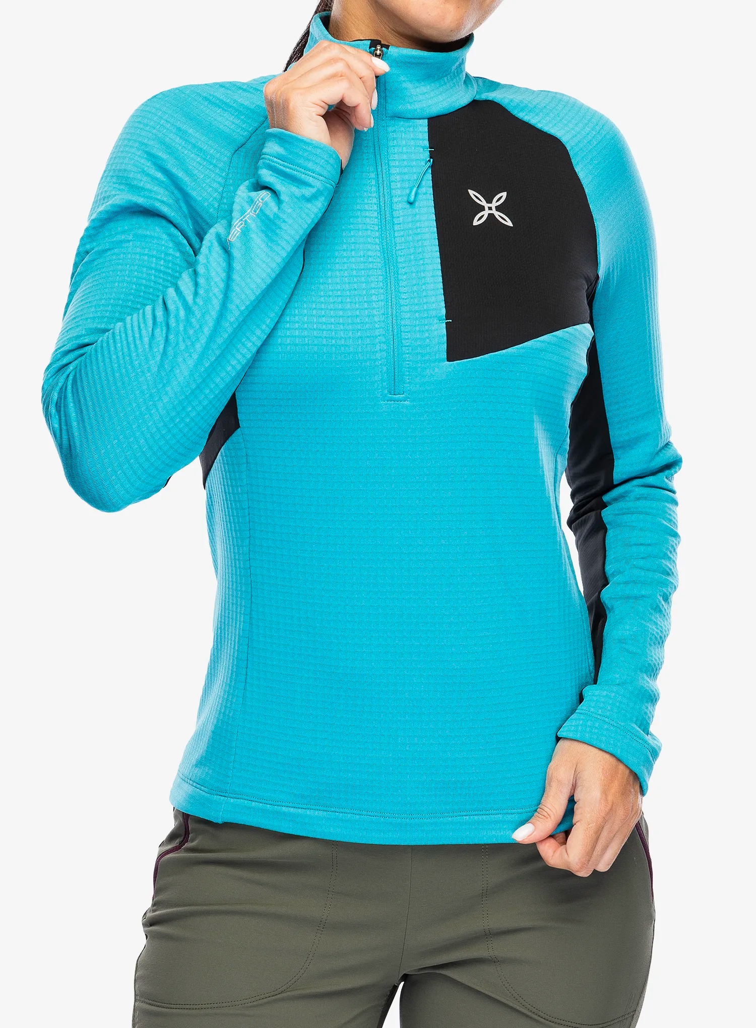 Bluza damska bez kaptura Montura Stretch Color 3 Zip Maglia - marine